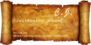 Czvitkovics József névjegykártya